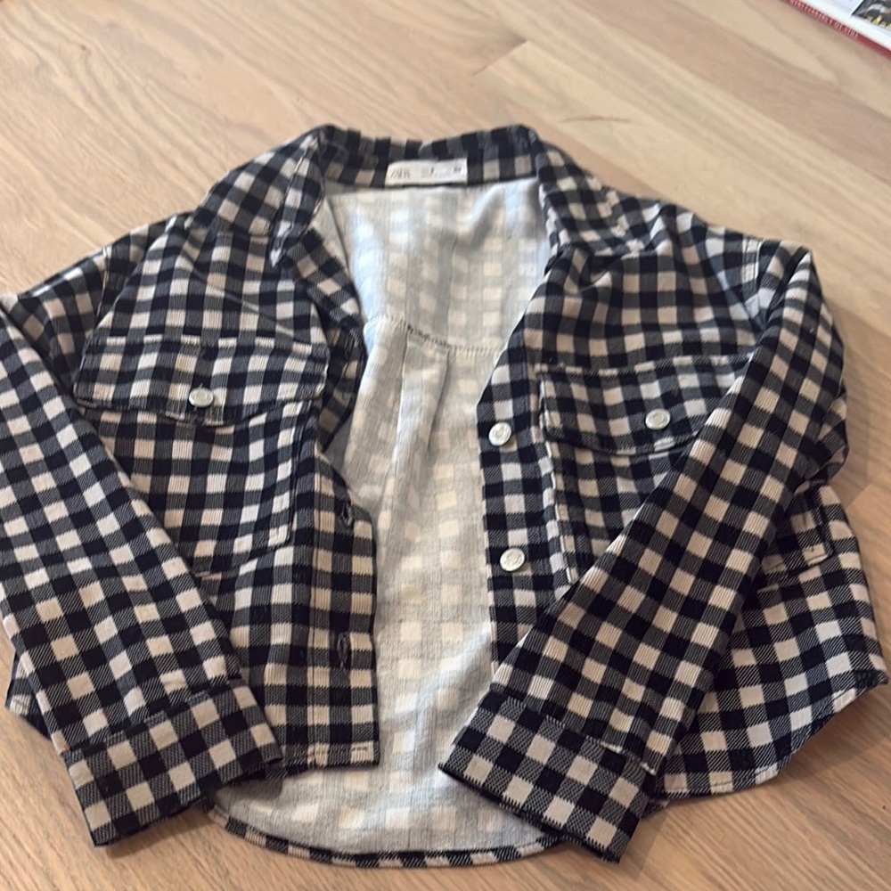 Zara Monochrome Checkered Top